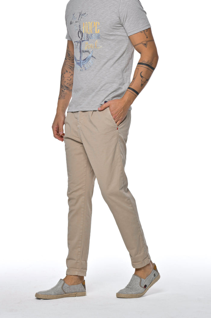Pantaloni carrot New Private Raso beige SS26