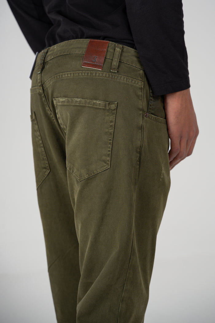 Pantaloni Slim Life Bull Verde FW26