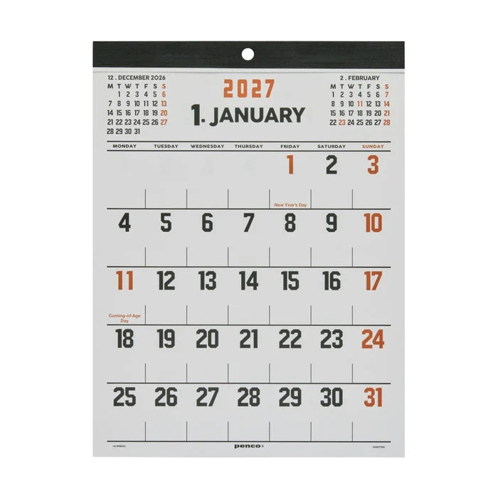 Penco 2027 Wall Calendar / A4