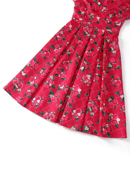 Lily Pink Floral Vine Off Shoulder Dress