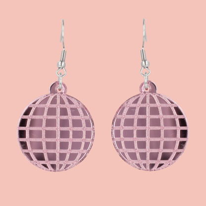Pink Disco Ball Earrings