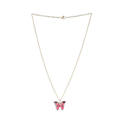 Pink Butterfly Necklace