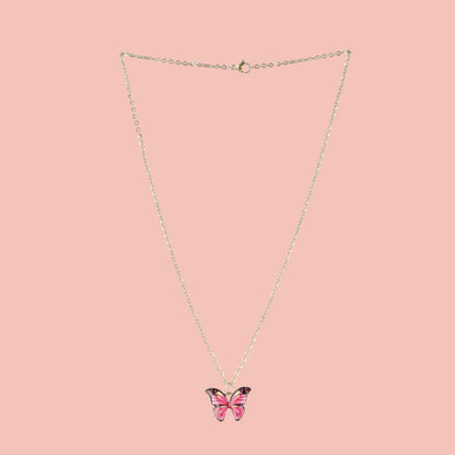 Pink Butterfly Necklace