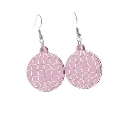 Pink Disco Ball Earrings