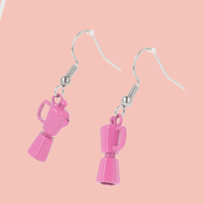 Pink Coffee Pot Earrings