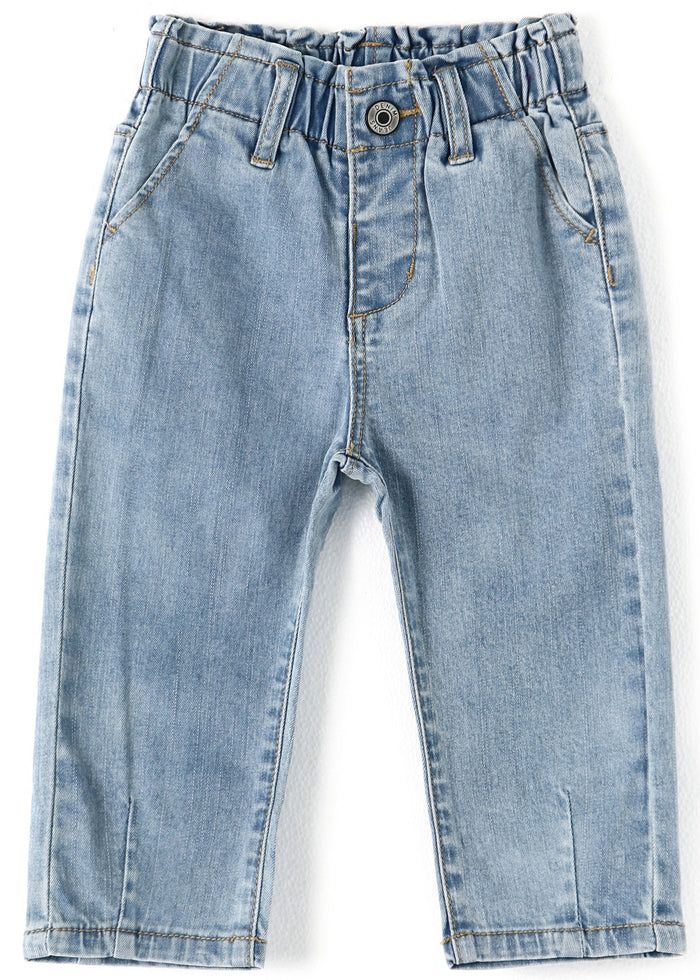 Ripped Denim Elastic Band Jeans