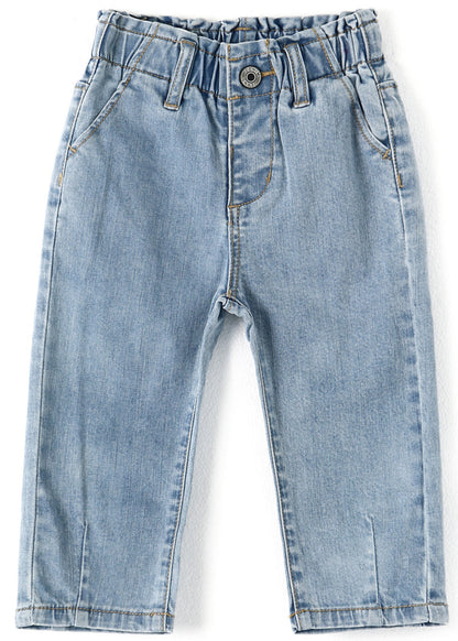Ripped Denim Elastic Band Jeans