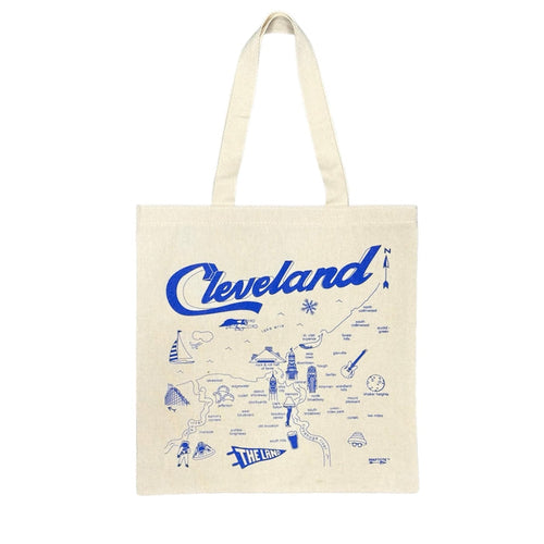 ROCK HALL CLEVELAND CITY MAP GROCERY TOTE