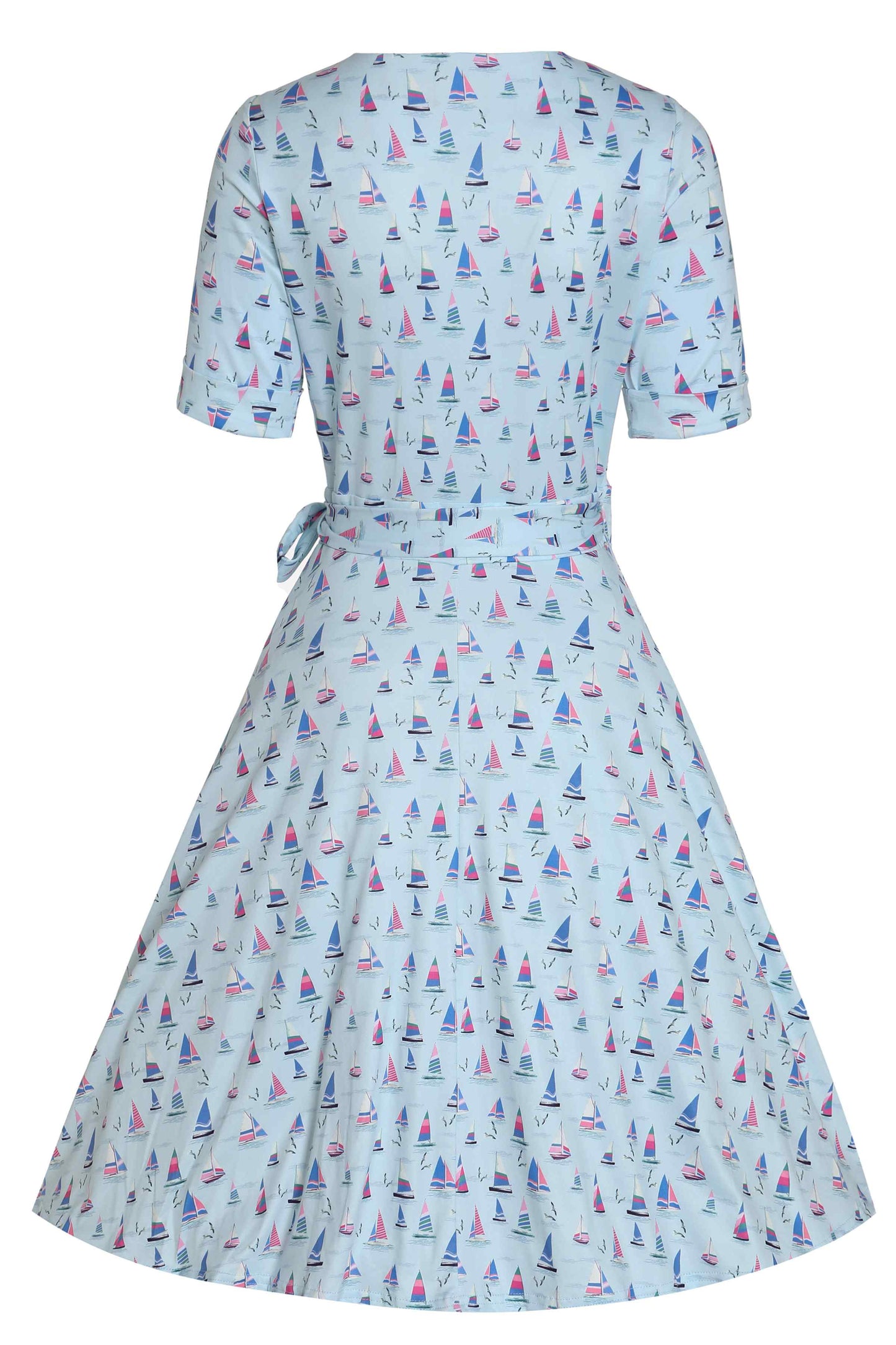 Matilda Sailboat Blue Wrap Dress