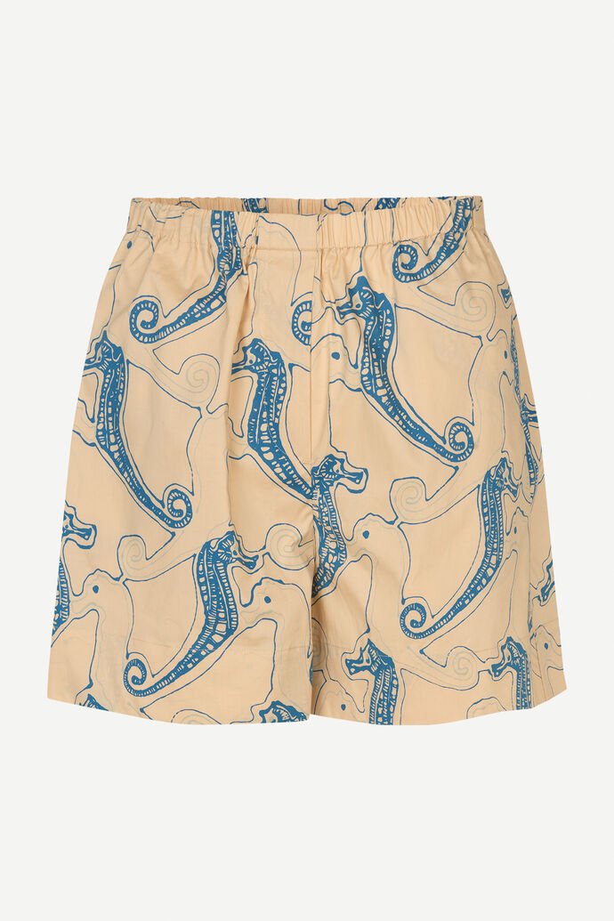 Samsoe Samsoe Femme - Laury Shorts AOP 10783 - Aqua Seahorse-Jupes et Pantalons-F22200108