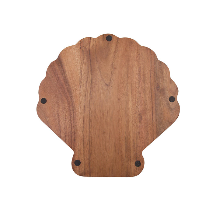 A Scallop Acacia Wood Sectional Server.