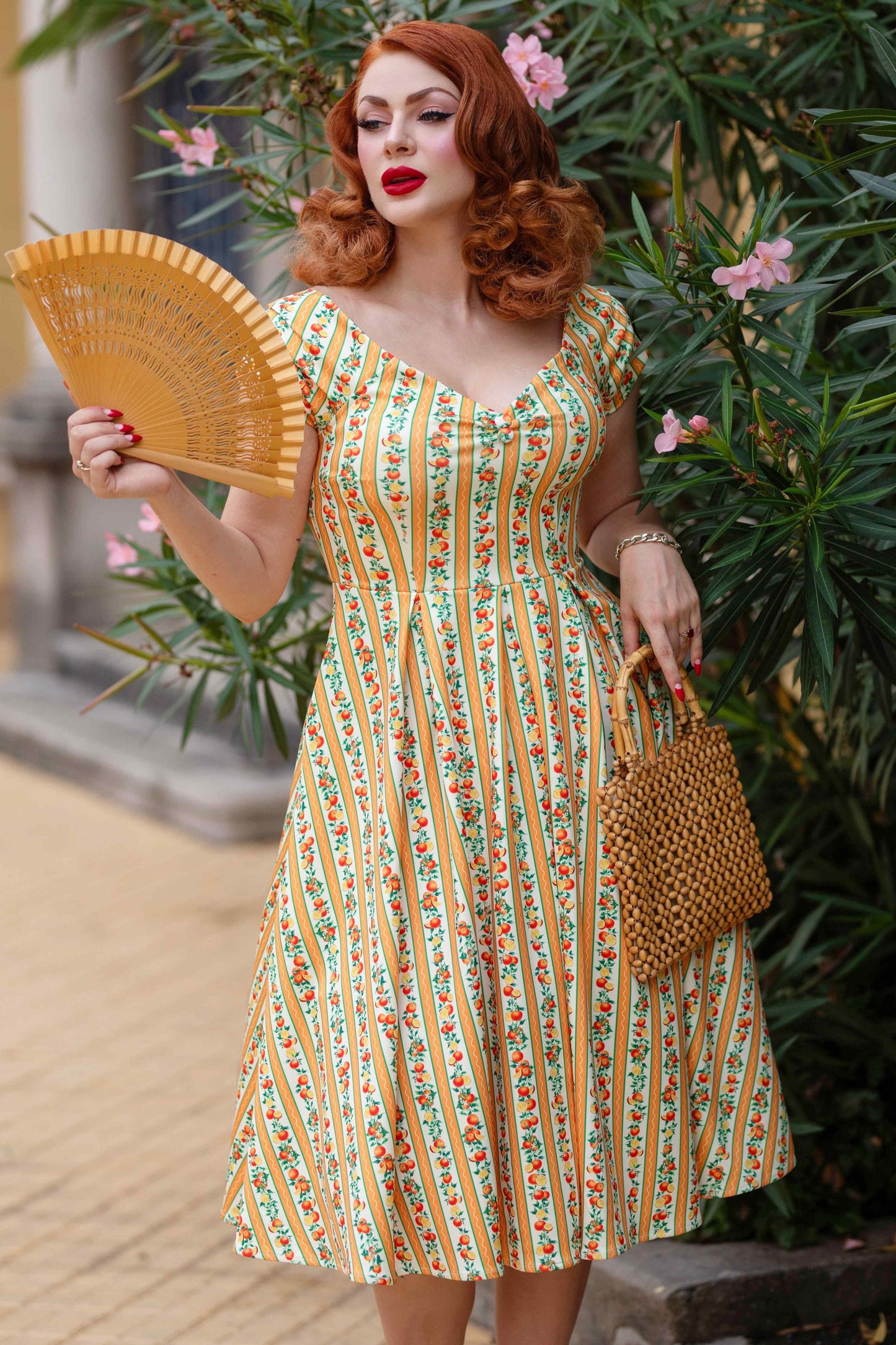 Lily Sicilian Orange Stripe Swing Dress