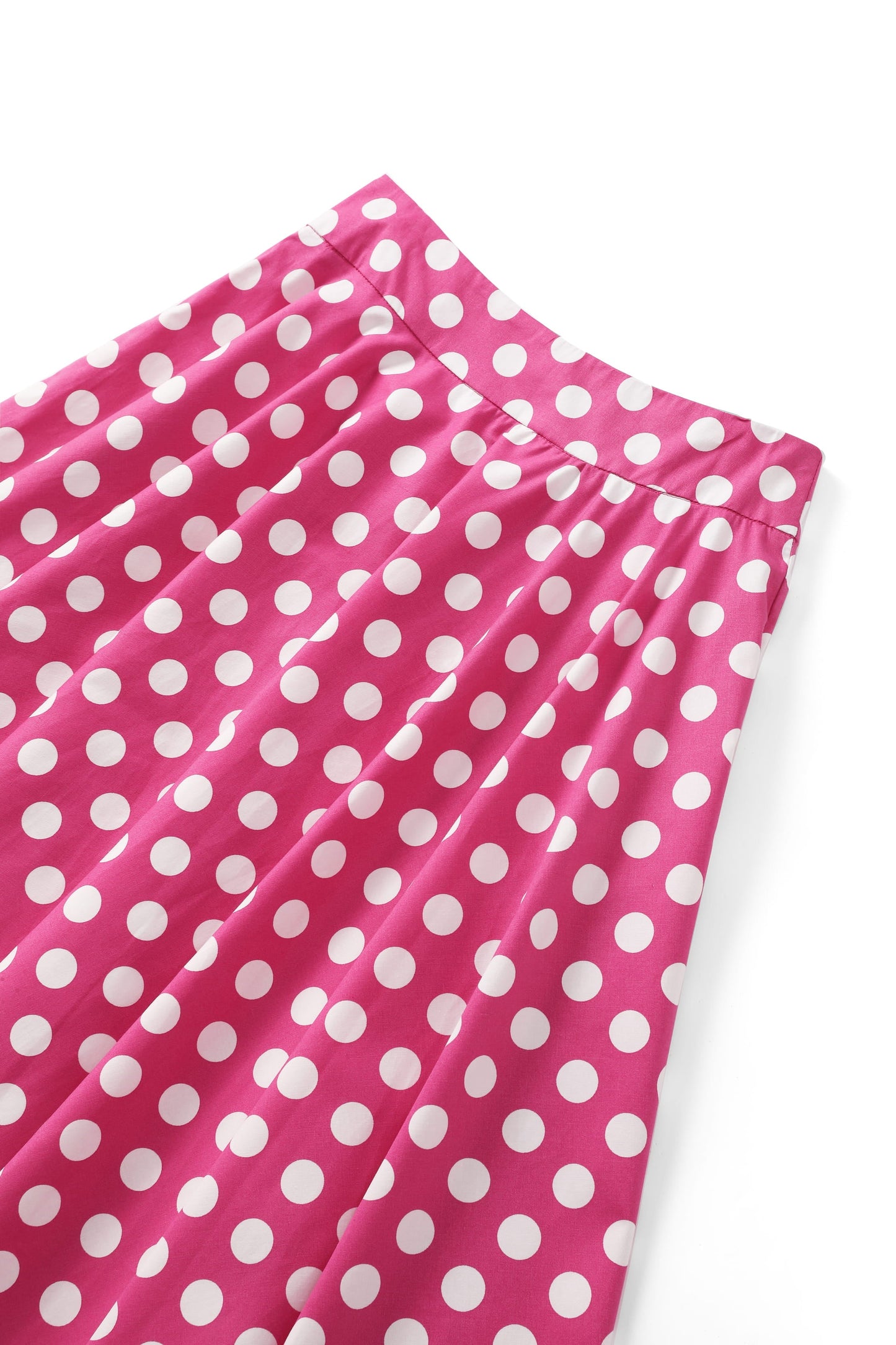 Maisie Hot Pink Polka Dot Full Circle Midi Skirt