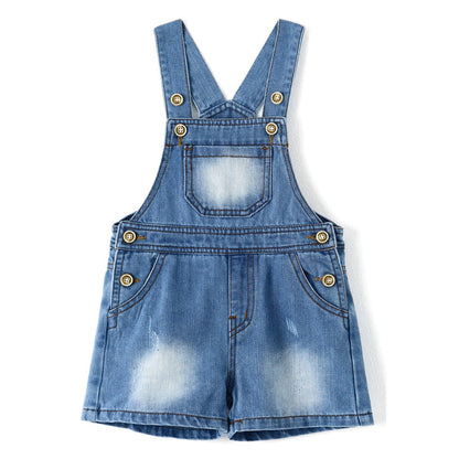 Toddler Baby Summer Front Pocket Denim Shortalls