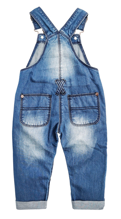 Toddler Embroidery Girls Denim Overalls