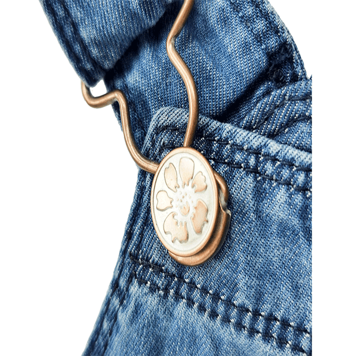 Toddler Embroidery Girls Denim Overalls
