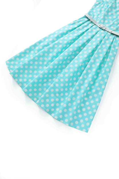 Ophelia Turquoise Polka Dot Midi Dress