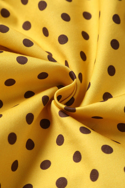 Lily Yellow Polka Dot Off Shoulder Dress